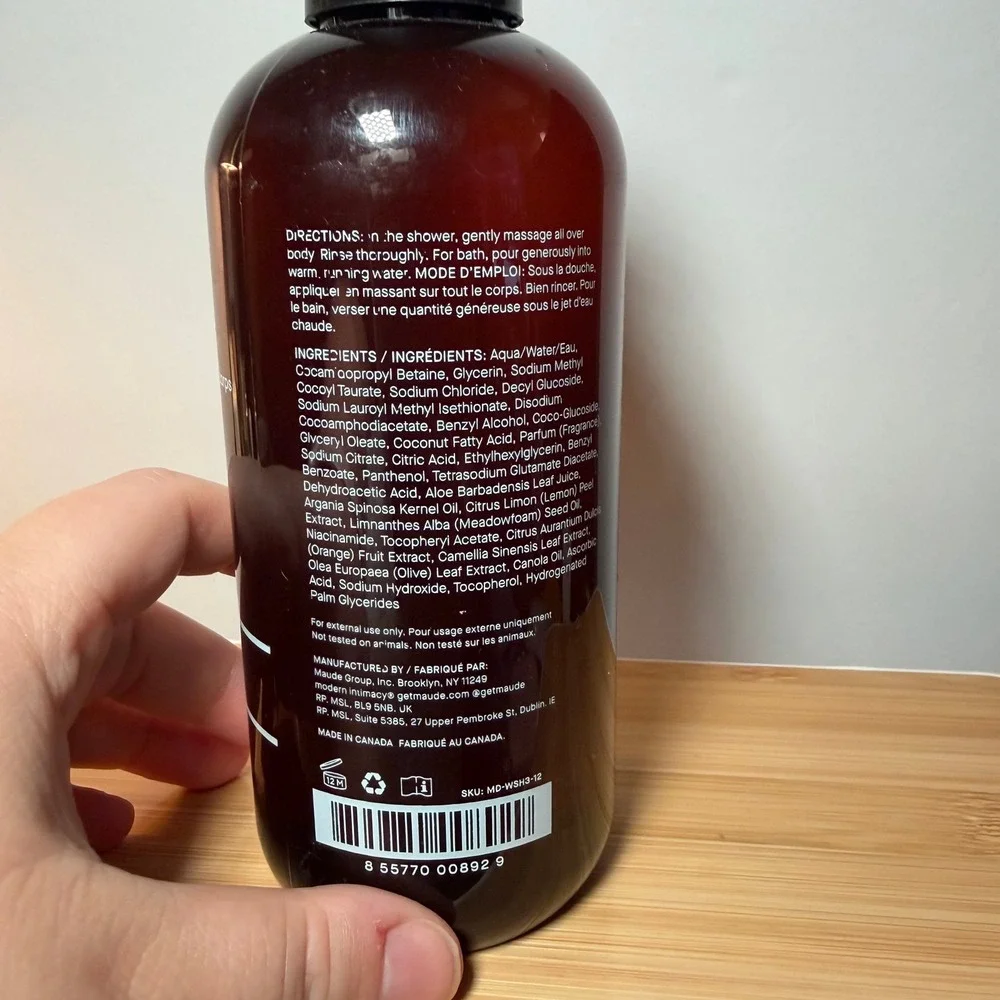 Maude Wash No. 3 Body Wash and Bubble Bath Sandalwood Eucalyptus 12oz NEW